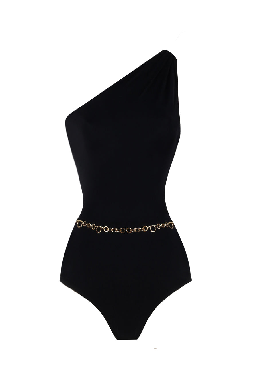 Odette Black Swimsuit with Chain Belt