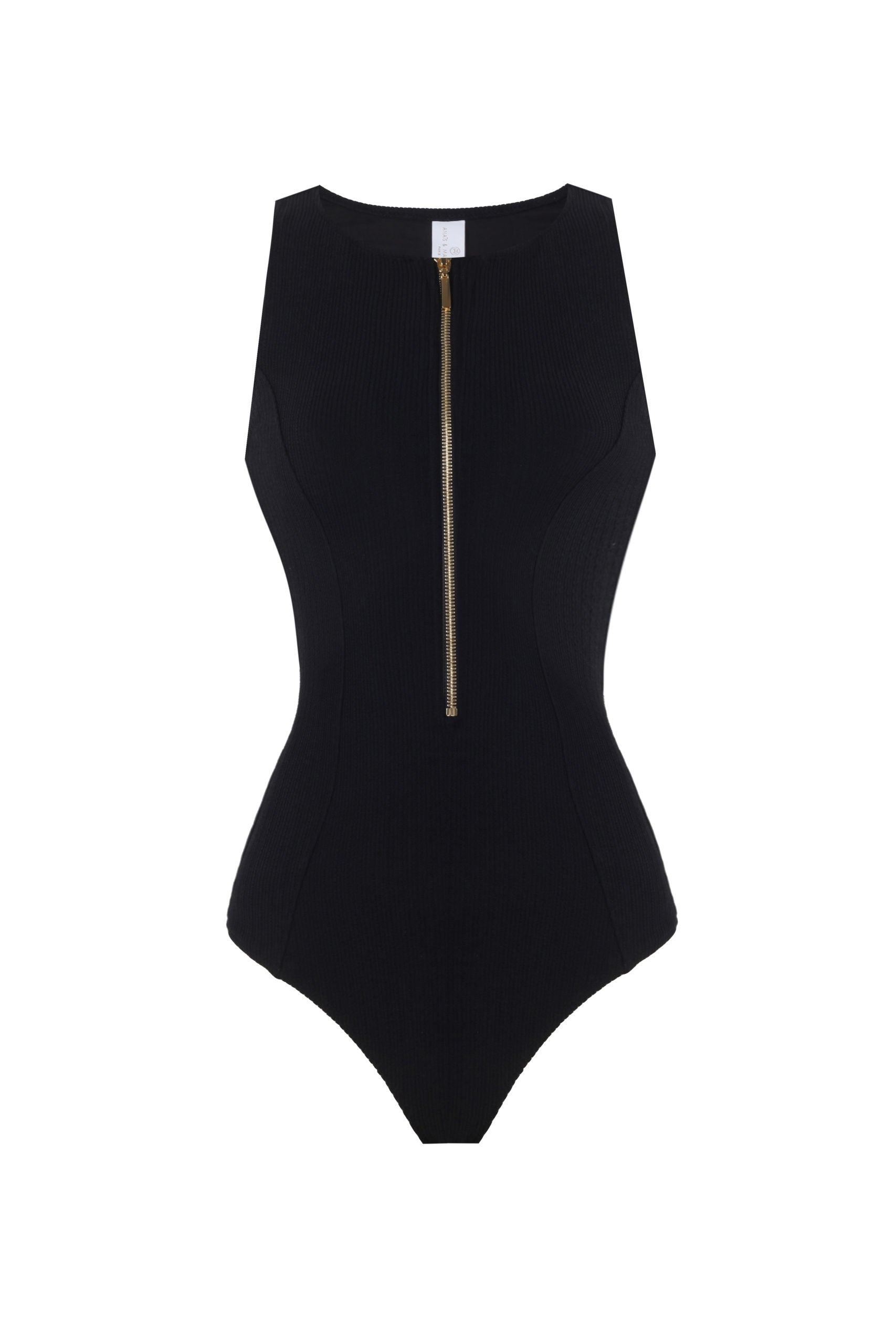 Clarette Black Textured Swimsuit