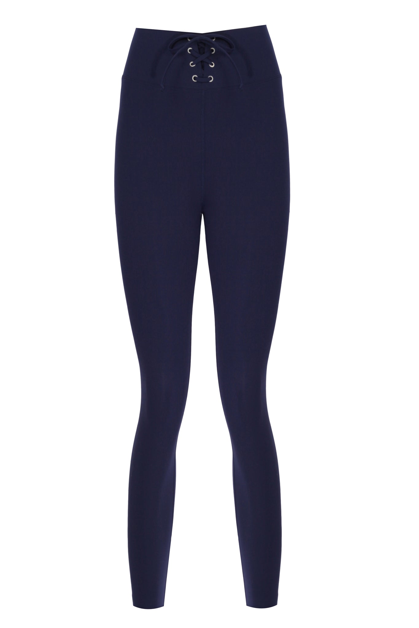 High Waist Lace up Navy Blue Shaper Matt Leggings