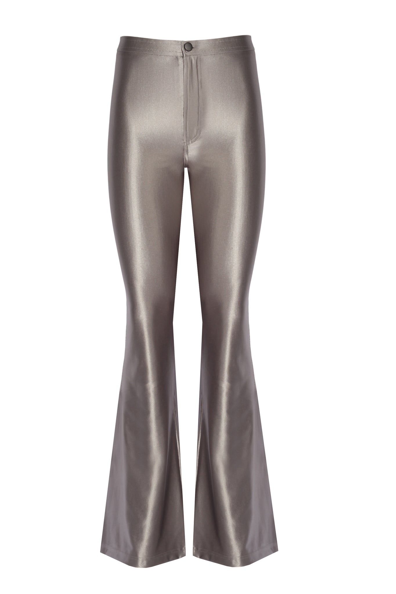 Sophie Silver Shiny Flared Pants